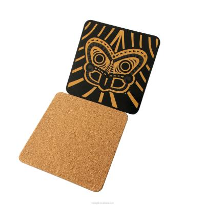 China Sustainable New Products Customized MDF Cork Coasters Coffee Drink Coasters for sale