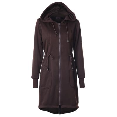 China Wholesale Fashion Style Breathable Zipper OEM Hooded Mid Length Womens Long Sleeve Coats And Jackets for sale