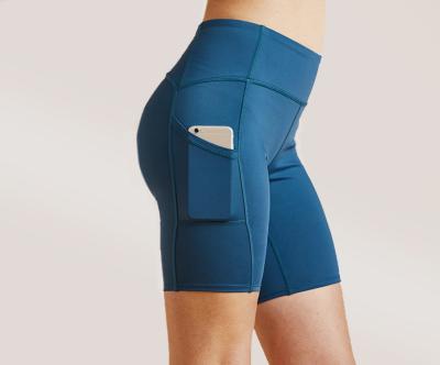 China QUICK DRY Custom High Waisted Pockets Spandex Plus Quicky Dry Gym Women's Gaiters Yoga Shorts for sale