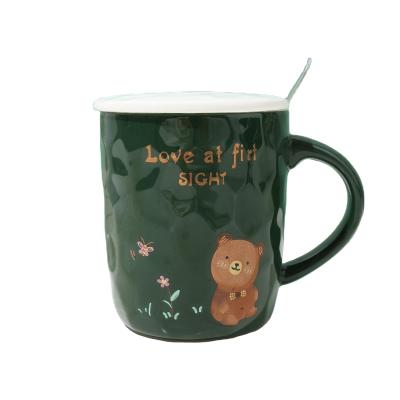 China Luster Viable Handmade Ceramic Mug Concentrate Bear Animal Creative Ceramic Mug for sale