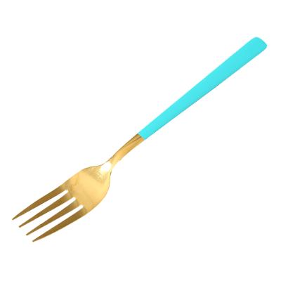 China Latest Viable Wholesale Stainless Steel Gold Plated Fork Enough Designs Metal Fork Dinnerware for sale