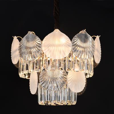 China Round Shape Vintage Metal Modern Crystal Light Home Decorative Lighting Pendant Lamp for sale