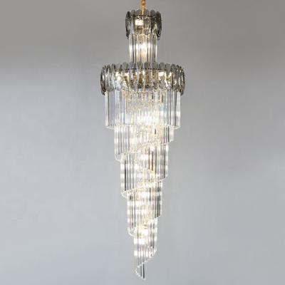 China Modern Large Size Modern Luxury Gold Project Chandeliers Indoor Hotel Crystal Lighting Decorative Lights for sale