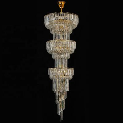 China Hotel Modern Long Light Crystal Chandelier Luxury Chandelier Pendant Lamp for sale