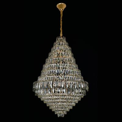 China Modern Clear K9 Crystal Staircase Decorative Lamp For Hotel Villa Large Size Belle Chandelier Lamp for sale