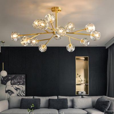 China Modern Nordic Kitchen Island Living Room Metal Ceiling Chandelier Modern Glass Led Pendant Lights for sale