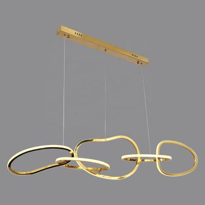 China Factory Price Modern Ring Stainless Steel Pendant Lamp Living Room Light Decorative Lighting Style Chandelier for sale