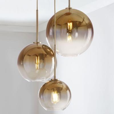 China Modern Luxury Decorative Gold Black Hanging Glass Lamp Globe Ball Chandelier Light for sale