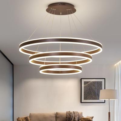 China Contemporary Luxury Modern Nordic Decor Lamp Ring Circle Acrylic Led Pendant Lights for sale