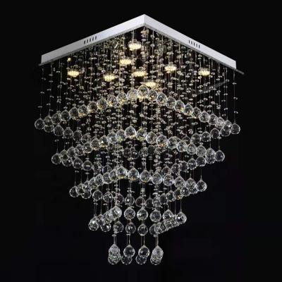 China Modern China Render Hotel Decor Big Project Lighting Big Villa Chandelier Crystal Custom Big Long for sale