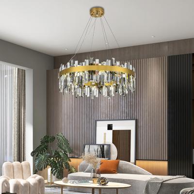 China Modern Special Crystal Lamp Chandelier Hot Selling High Quality Brass Finish Led Dining Pendant for sale