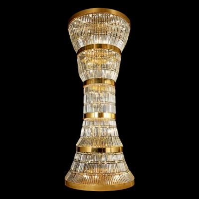 China Hotel Modern Classic Crystal Chandelier Lamp Stair Project Large Crystal Pendant Lamp for sale