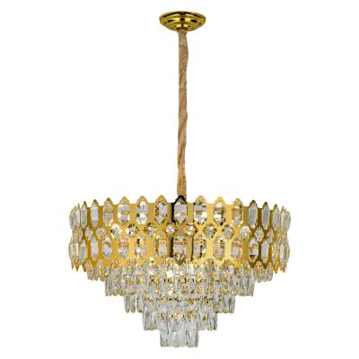 China Modern Contemporary Crystal Lamp Factory Direct Sale Metal Gold Finish With E14 Socket for sale