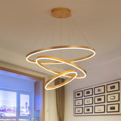 China Contemporary Ring Gold Circle Hanging Nordic Luxury Modern Dining Room Chandelier Pendant Light for sale