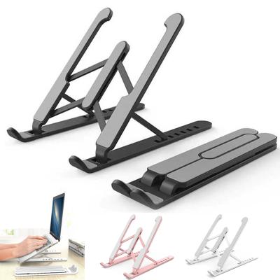 China Adjustable (Height) PC Computer Laptop Table Stand Portable Foldable Aluminum Plastic Ergonomic Table Silicone ABS Cooling Stand for sale