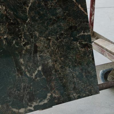 China Foshan Traditional Factory Large Slab Amazon Green Wall Panel Countertop Basin Sintered Stone Slabs for sale