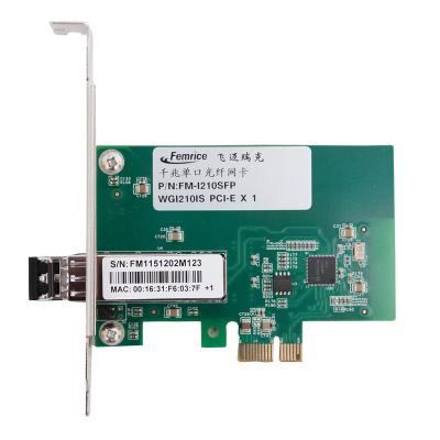 China 1000Mbps Fiber Optic Network Interface Cards 1 Gbps I210 PCIex1 Single Port SFP Slot Network Adapter for sale