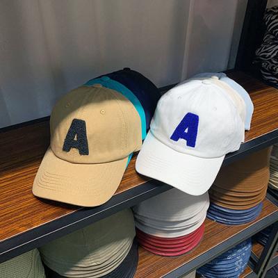 China Common Stock High Quality Plain Adjustable Plain White Dad Hat Custom Cotton Unstructured Embroidery 6 Panel Dad Hat & Hat for sale