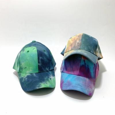 China Factory New Design Factory Inventory Manufacturer Custom Logo Hat Tie Dye Cotton Custom Logo 6 Panel Baseball Caps for sale