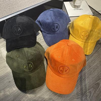 China Custom Corduroy 6 Panel Dad Hat Corange Embroidery High Quality Logo Stock Inventory Dad Flex Hats in Los Angeles whsale for sale