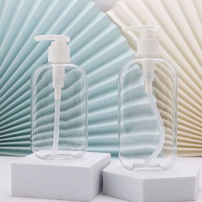 China Luxury Cosmetic 300Ml/350Ml Shower Gel Square Manual Pressure Packaging Bottle Spiral Mouth Shampoo Bottle for sale