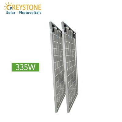 China Sliver.Anodized Aluminum Alloy GREYSTONE 335 Watt Solar Cell Dual PV Solar Panel Polycrystalline Glass Solar Panel for sale