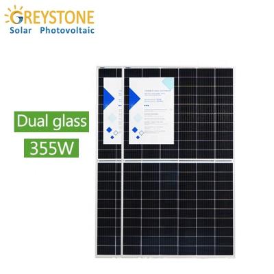 China Sliver.Anodized Aluminum Alloy GREYSTONE 355W Solar Power Solar Panel Generator Half Cut Double Glass Solar Panel For Solar Panels System for sale