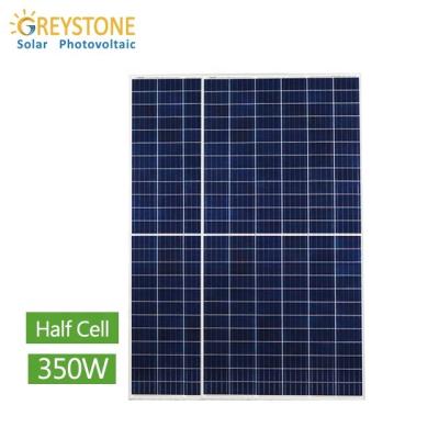 China Sliver.Anodized Alloy GREYSTONE 350W 5BB Half Cells 156.75*78.375mm Aluminum Solar Panel For Roof for sale