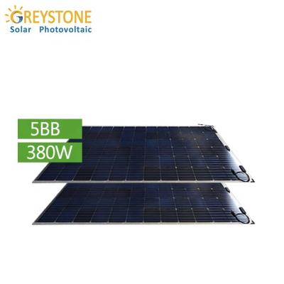 China GREYSTONE 380w 72 Cell Frameless Mono Monocrystalline Solar Module With Bifacial Cell And Double Glass for sale