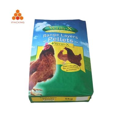 China 100kg 25kg pp recyclable chicken raffia woven plastic feed bag for dog food for sale