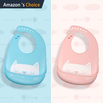 China Sustainable perfect for girls and boys waterproof bibs made with BPA free silicone silicone bib set for sale