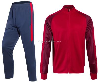 China New Design Cheap Soccer Jackets Top Red Custom Football Jacket Pants for sale