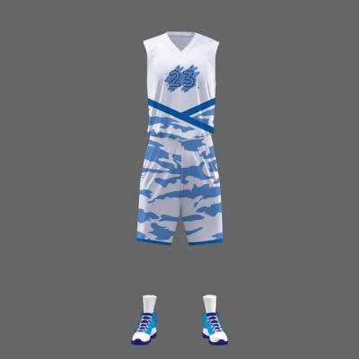 China New Design Breathable Jersey Basketball Custom Sublimation Cross Camouflage Basketball Uniforms for sale