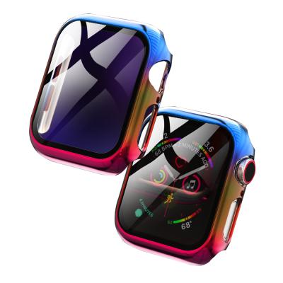 China RiverRock Water Resistant Hard Plated Metal Rainbow Plastic Watch Case For Woman Lady, Cover Device For Apple Watch Case For Sale for sale