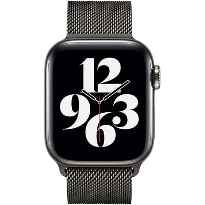 China Water Resistant RiverRock Metal Mesh Stainless Steel Smart Watch Strap For Apple Watch Band Strap 2 Pieces Stainless for sale