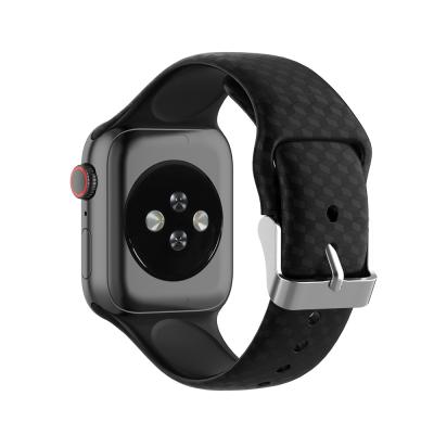 China Water Resistant RiverRock Watchband For Apple Watch Band Silicone Carbon Fiber Texture Factory OEM Silicone Tooling Manufacturer for sale