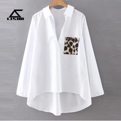 China Women Autumn Fashion Anti-pilling White Long Sleeve Blouse for sale