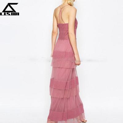 China Newest Newest Casuallong Lace Evening Dress Anti-Static Sleeveless Elegant Long Evening Dresses for sale