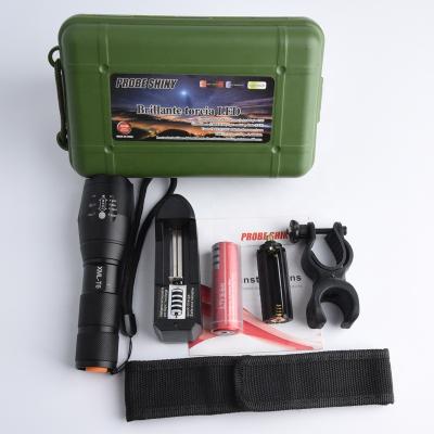 China Hot Sales Promotion Military Grade LED Flashlight Torch Light Custom Logo Rechargeable LED Flashlight Kit for sale