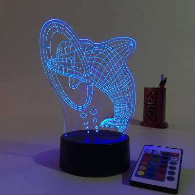 China Modern Line Optical 3D Illusion Lamp Led Night Light With Led Lamp Base for sale