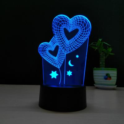 China Modern Mermaid 7 Color Changing Decor LED 3d Illusion Lamp Led Desk Table Lamp Night Light Base for sale