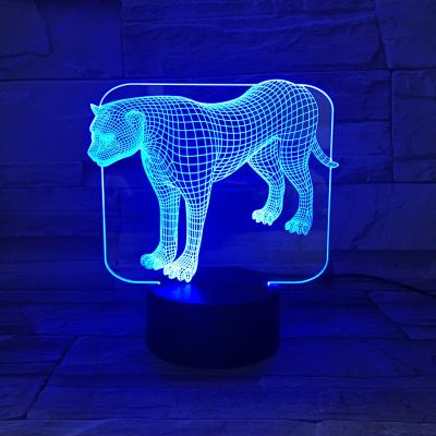 China Decoration Leopard 3D Illusion Lamp Led 3D Night Lamp Magic 3D Lamp With USB Cable for sale