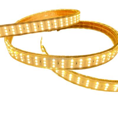 China Theme park hot sale 220v high lumen three row led strip light 3528 240led per meter 3 line led strip 2835 for sale