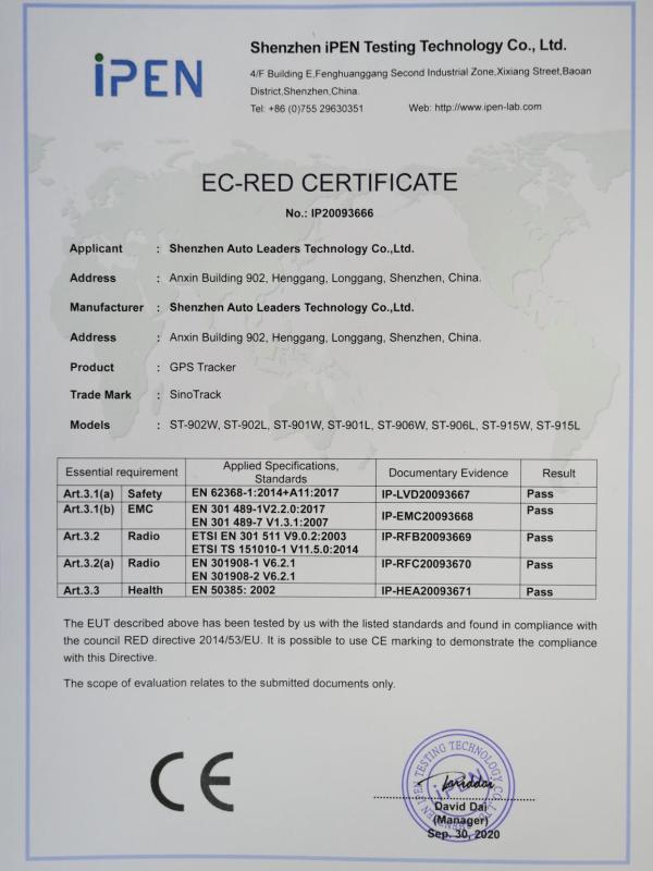 CE - Shenzhen Auto Leaders Technology Co., Ltd.