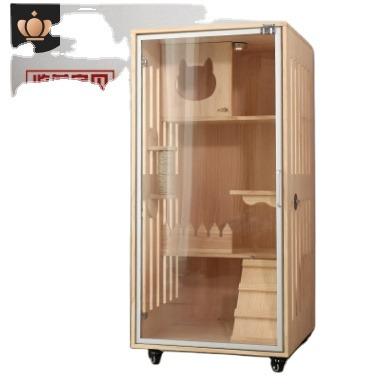 China Cat Villa Manufacturers Cat Cage Cat Cabinet Style Two Package Solid Wood Direct Installation for sale