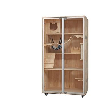 China Cats Pet Cat Villa Manufacturers Cat Cage Cat Cabinet Rise E1 Style Package Direct Installation Solid Wood for sale