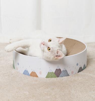 China Viable Corrugated Circular Nest Board Scratch Mountain Cat Snow Cat Teasing Toys Claw Board Supplies for sale