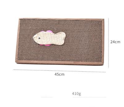 China Durable Square Vertical Cat Claw Board Sisal Cat Fish Claw Board Viable Corrugated Scratch Board Cat Claw Board Toy for sale