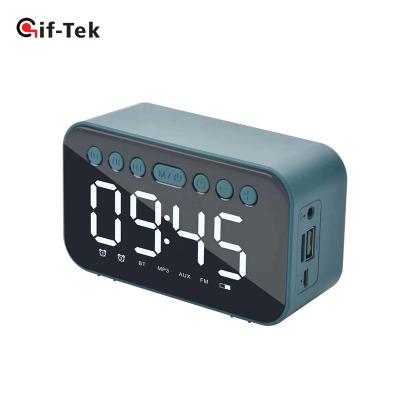 China Wireless BT Speaker Alarm Clock Mini Alarm Clock Wireless BT Smart Portable Speaker With Customized Logo for sale