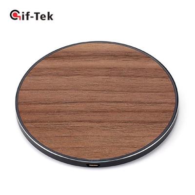 China Portable Logo Qi Compatible Fast Charging Phone Charger Wooden Wireless Pad Customized 10w Mobile Phone for sale